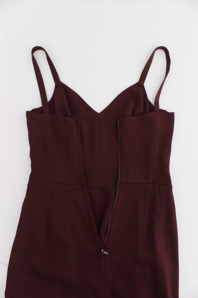 Elegante Bordeaux schede jurk