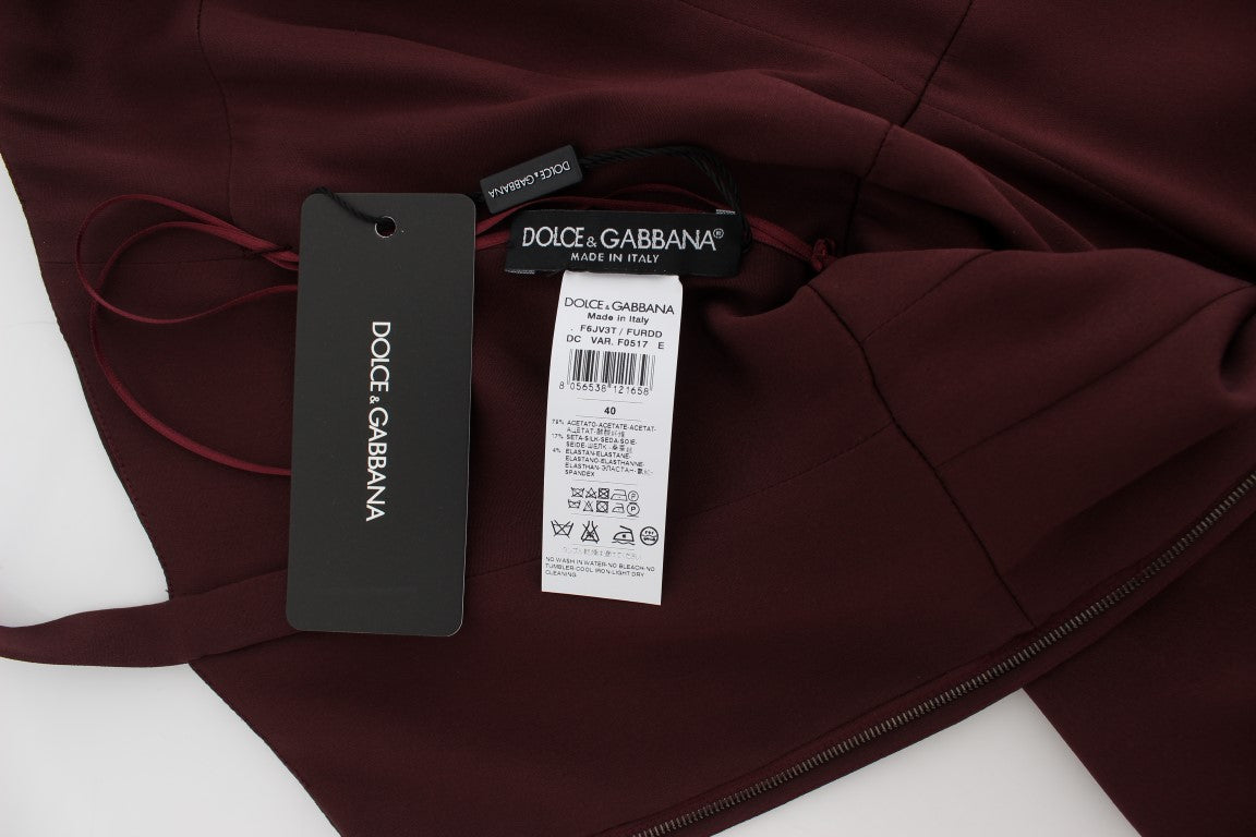 Elegante Bordeaux schede jurk