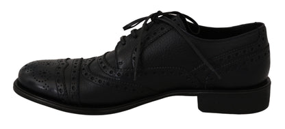 Elegantes zapatos de vestir Derby con punta de ala azul oscuro