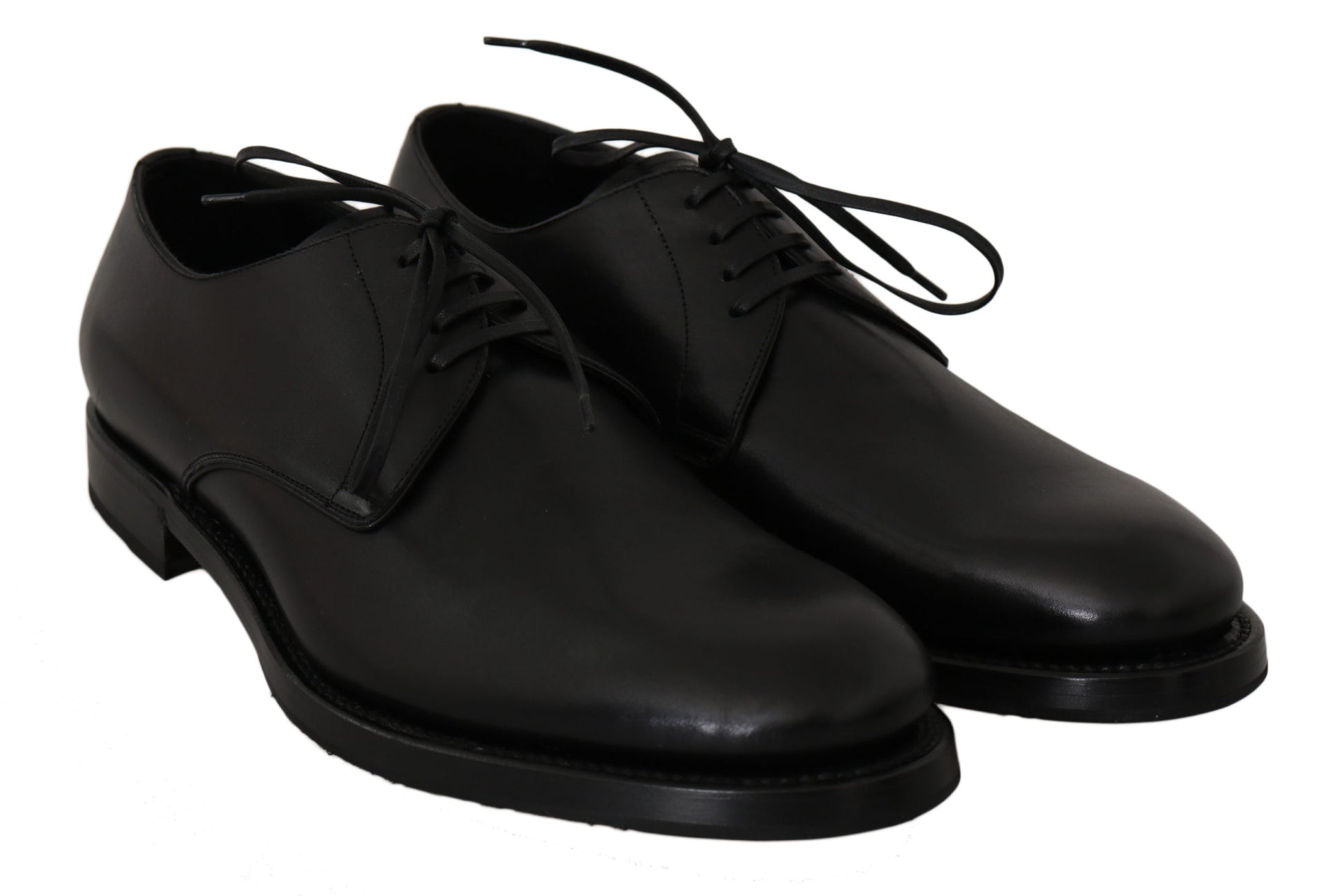 Elegant Black Leather Derby Dress Shoes