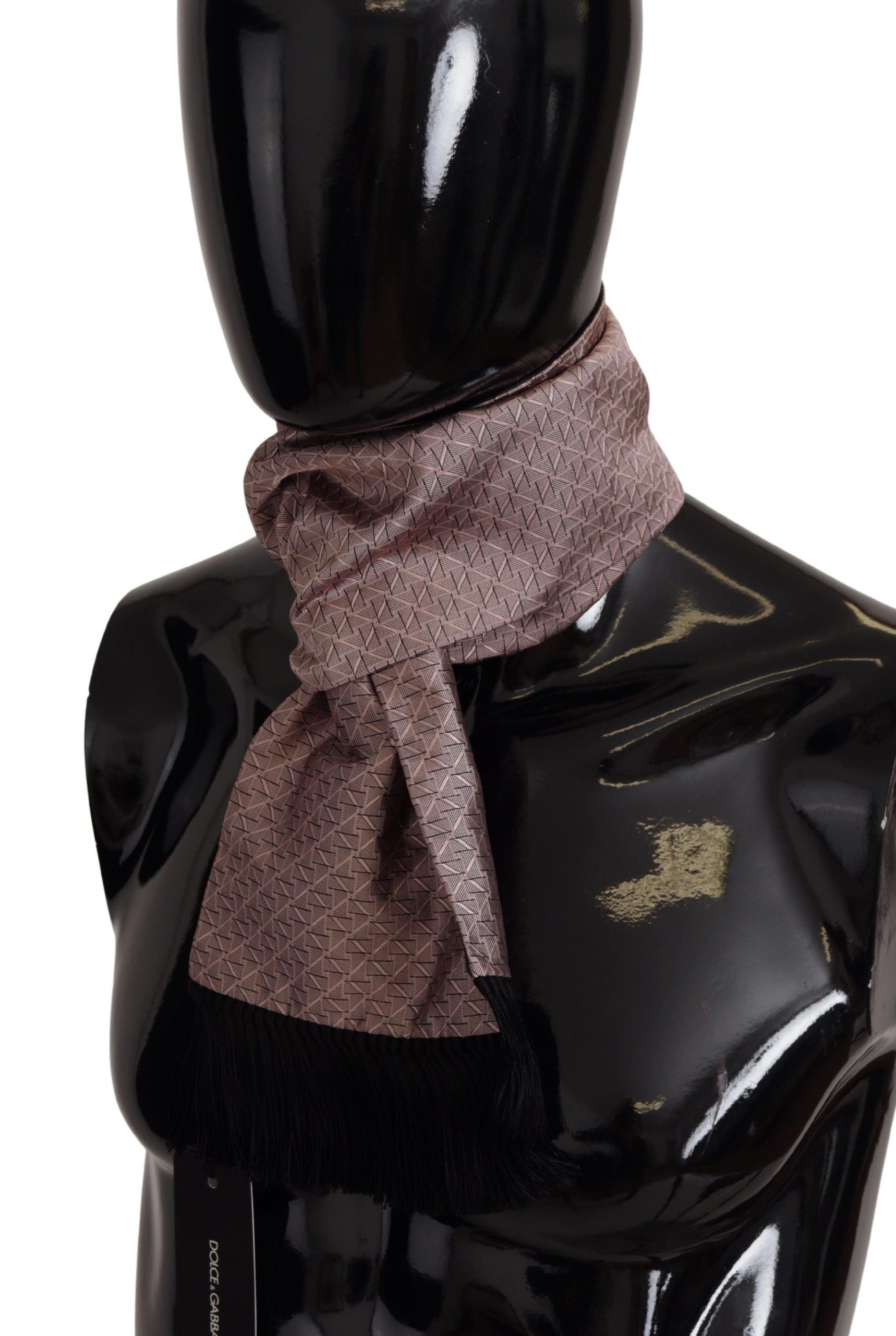 Elegant Silk Fringed Men's Scarf in Pink