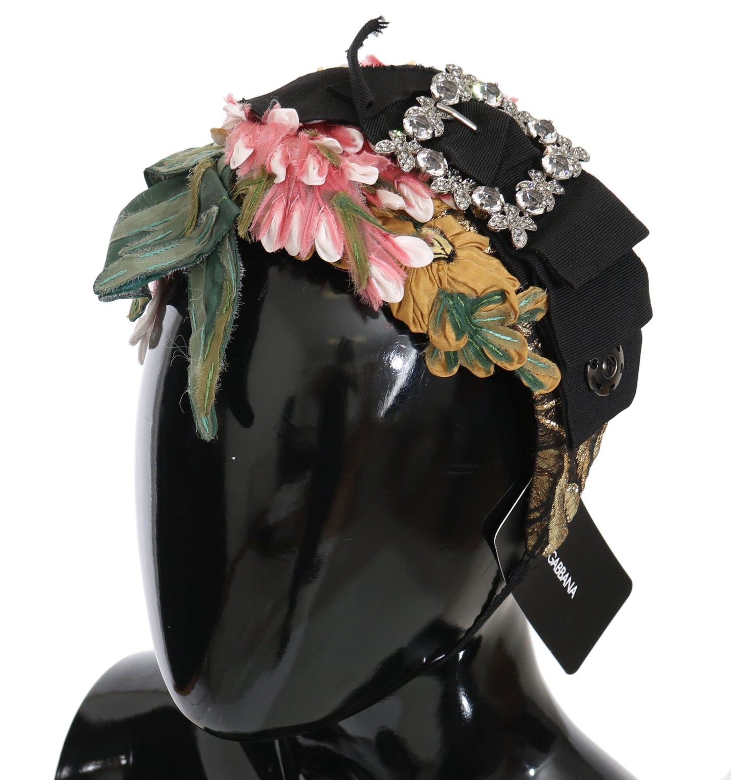 Elegante, met kristallen verfraaide hoofdband met bloemen