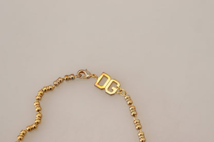 Elegante collar de cadena con dijes de oro