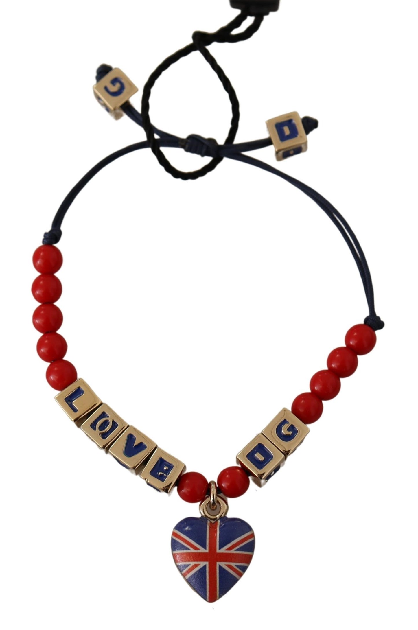 Elegante armband van blauw, rood glas en zama