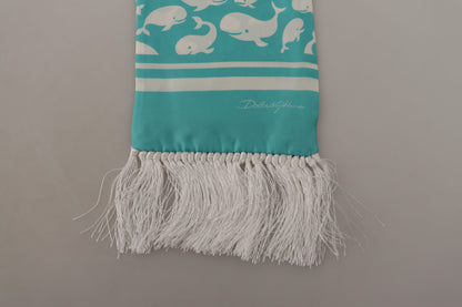 Elegant Teal Blue Silk Men's Scarf