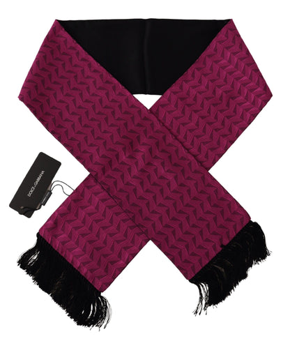 Magenta geometrische patroon sjaal Fringe zijden sjaal