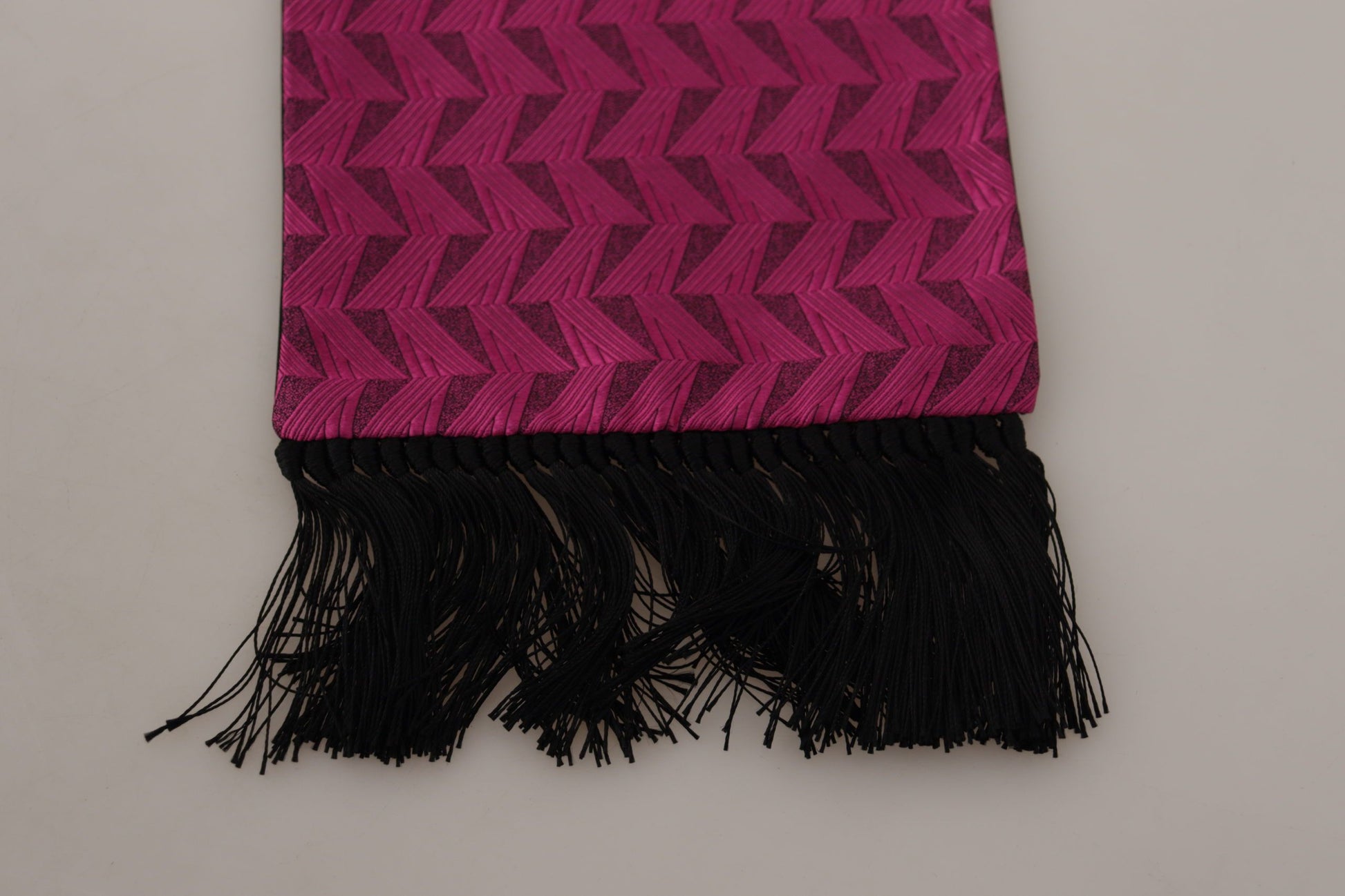 Magenta geometrische patroon sjaal Fringe zijden sjaal