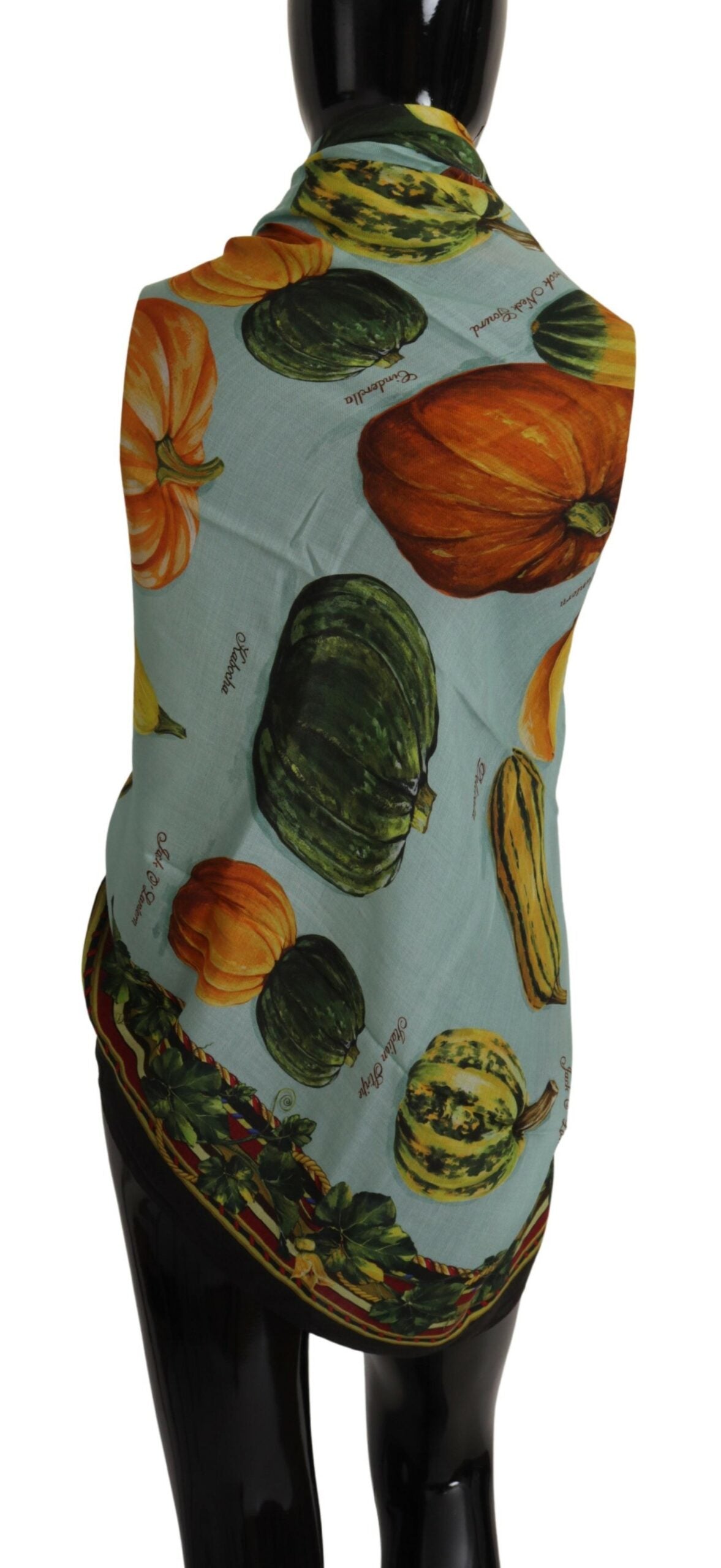 Vegetable Print Silk Blend Scarf