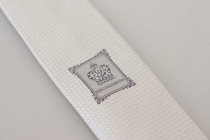 Elegant Off White Silk Tie