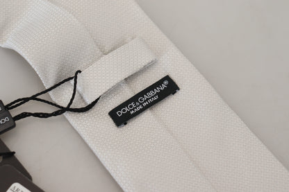 Corbata de seda elegante en color blanco roto