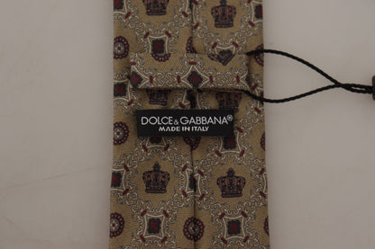 Elegant Silk Beige Necktie