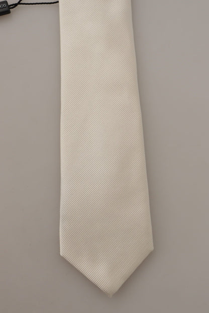 Corbata de hombre elegante de seda blanca