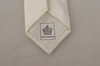 Elegant White Silk Men's Tie