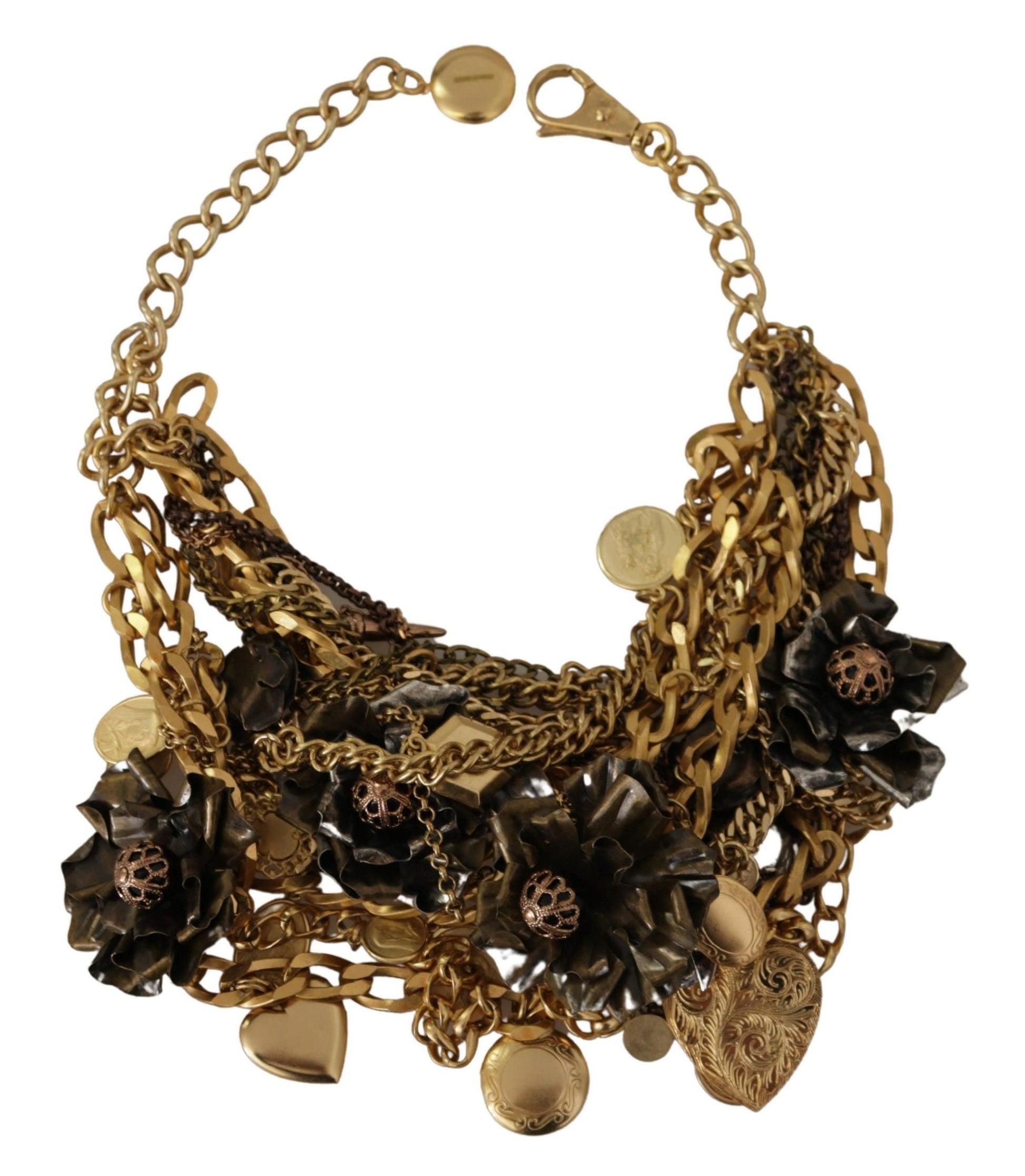 Collar llamativo de oro con glamour siciliano