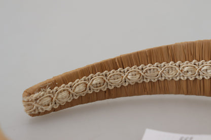 Prachtige beige viscose diadeem hoofdband