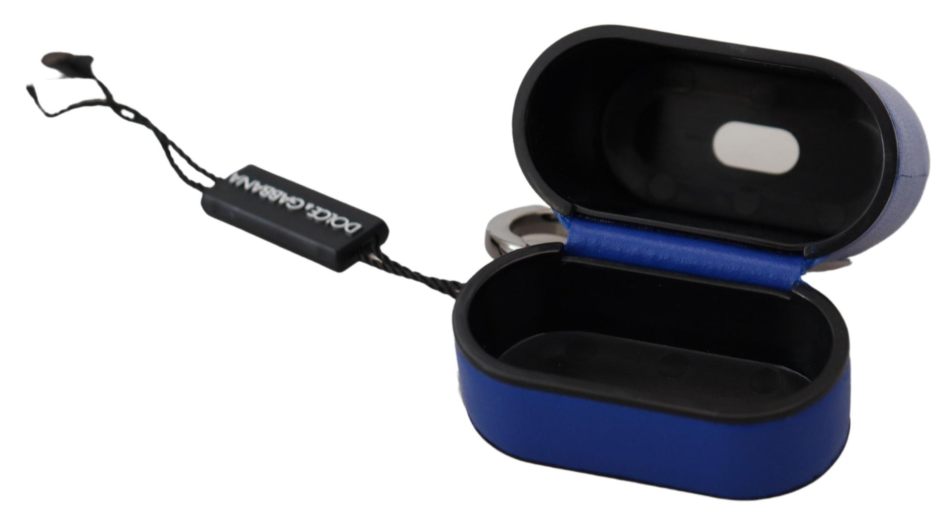 Elegante blauwe leren Airpods-hoes