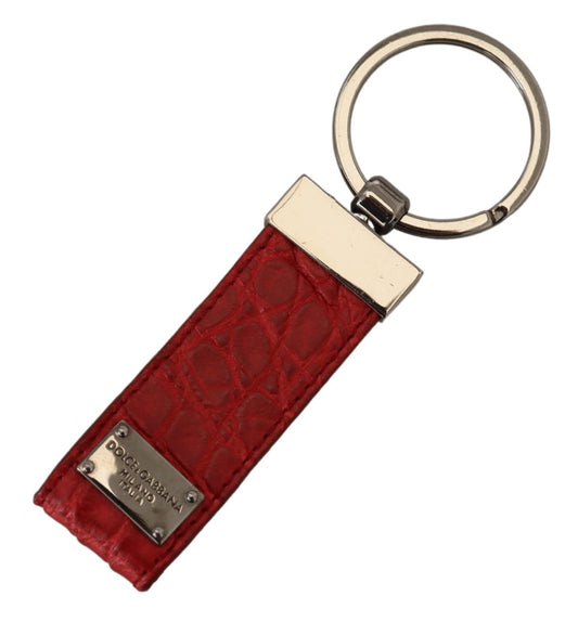 Chique rood lederen sleutelhanger en bedelaccessoire