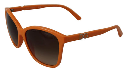 Elegantes gafas de sol redondas de color naranja para mujer