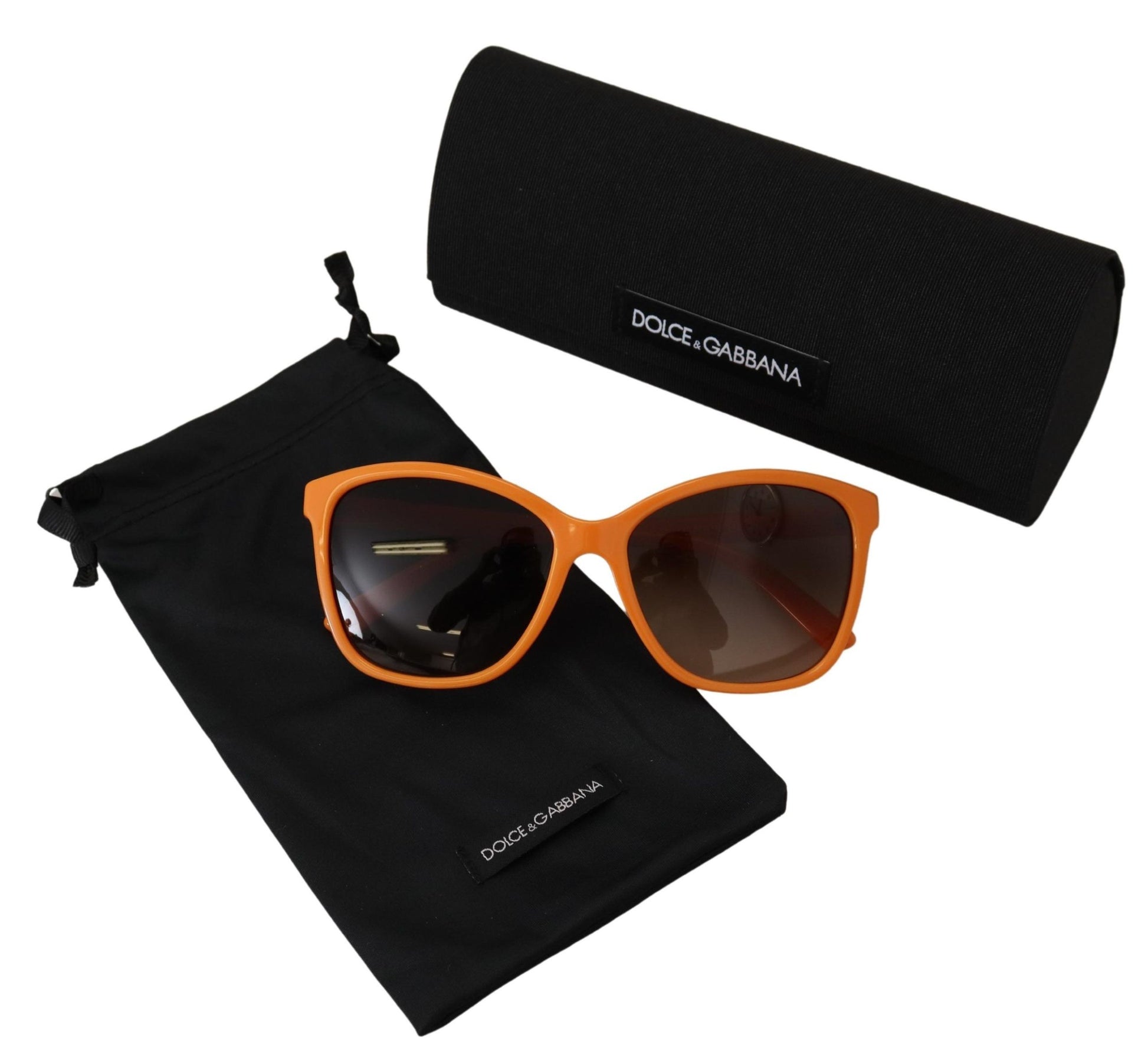 Elegantes gafas de sol redondas de color naranja para mujer