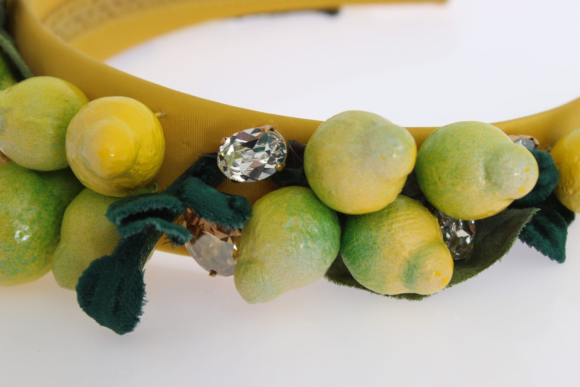 Exquisite Silk Crystal Lemon Headband Diadem