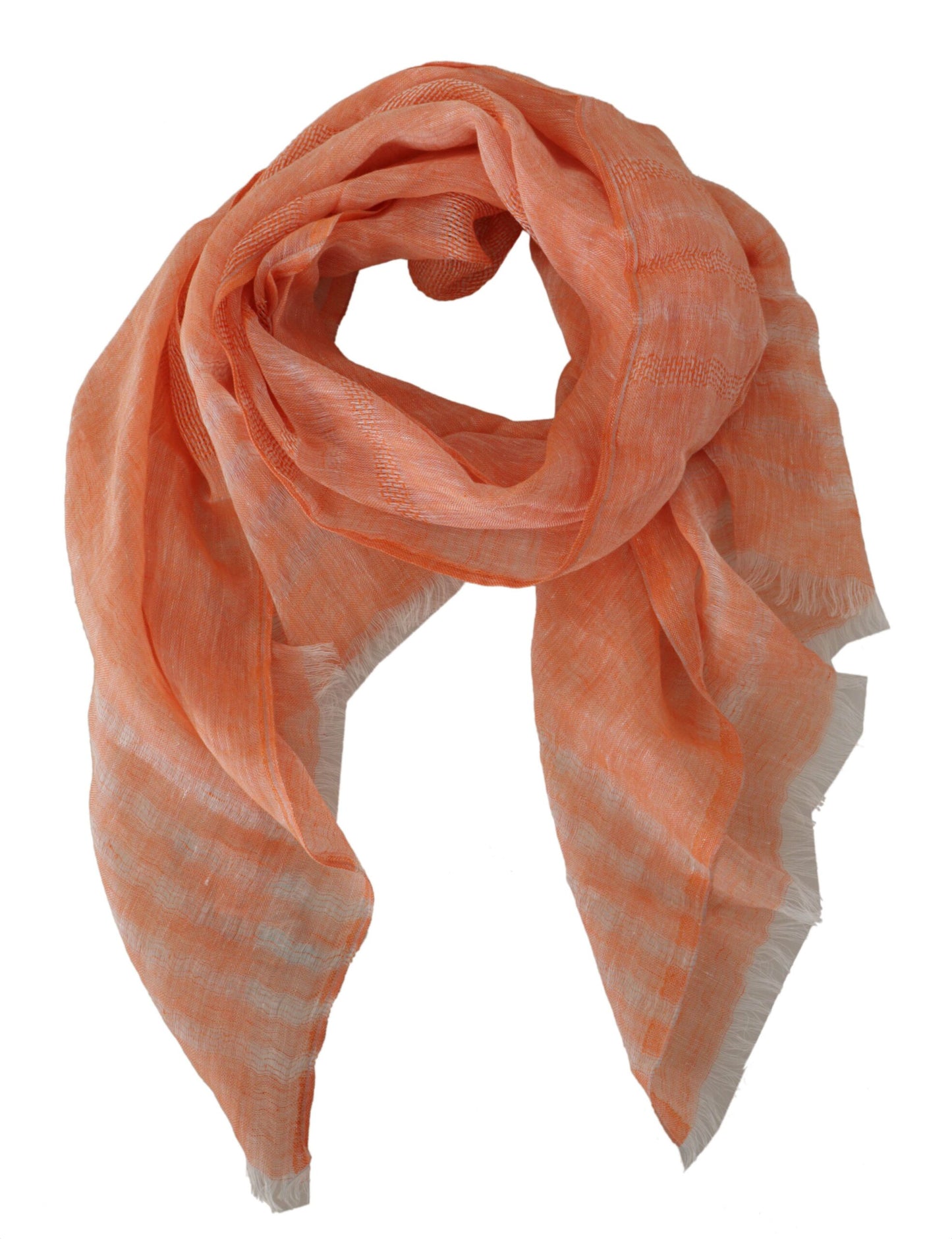 Elegant Orange Linen Shawl Wrap Scarf