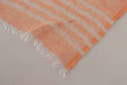 Elegant Orange Linen Shawl Wrap Scarf