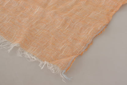 Elegant Peach Linen Scarf