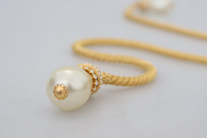 Elegante gouden messing parel verklaring ketting