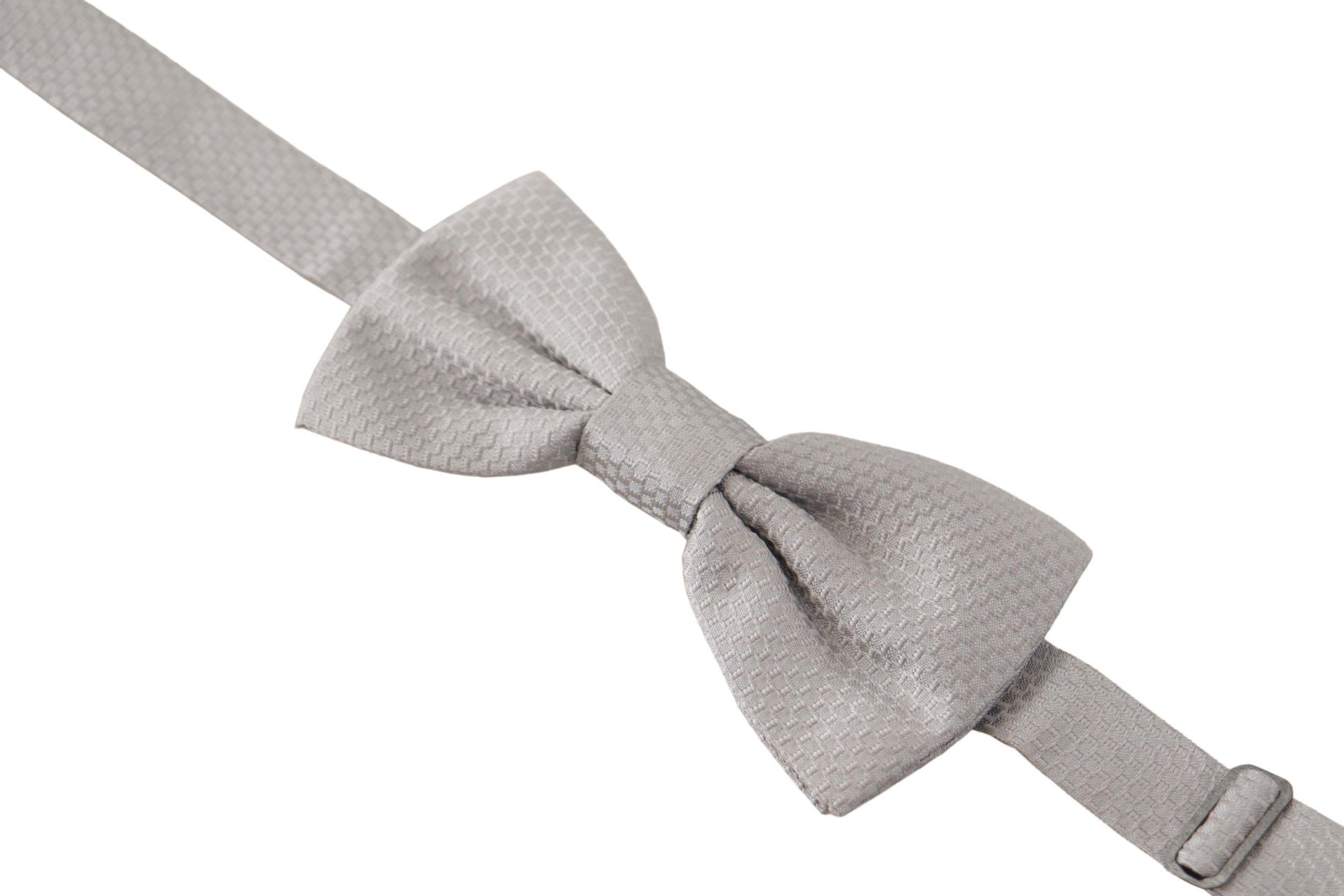 Chic Gray Silk Bow Tie