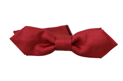 Elegant Red Silk Bow Tie