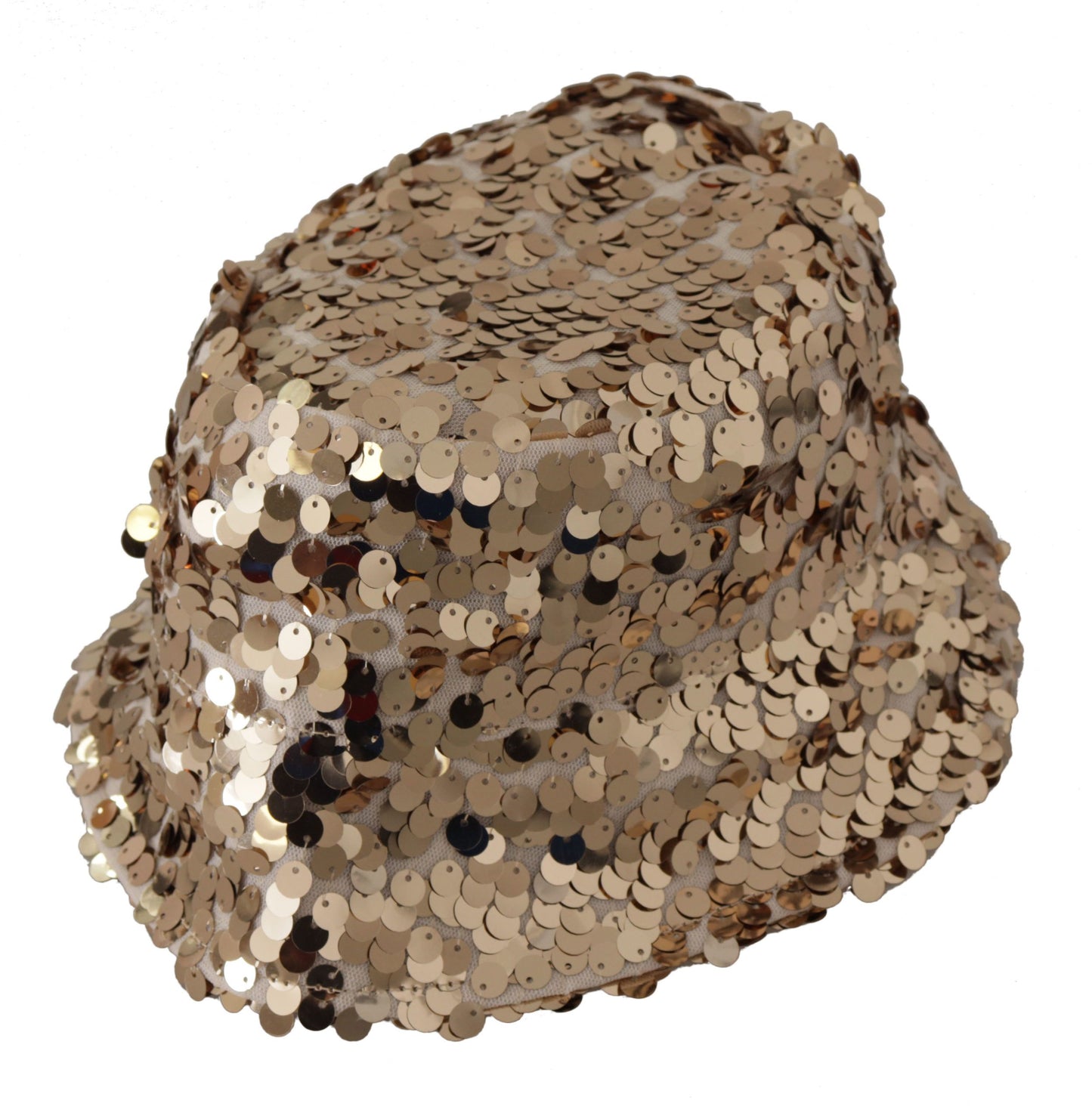 Elegant Sequined Gold Bucket Hat