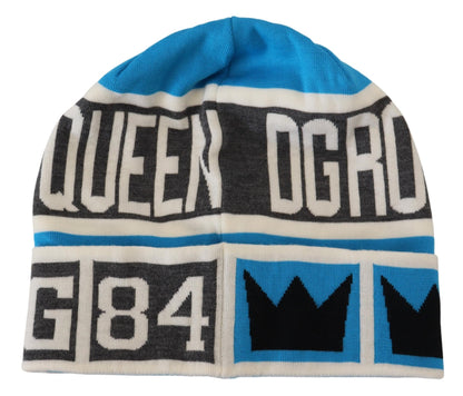 Elegante gorro de punto multicolor con logo DG