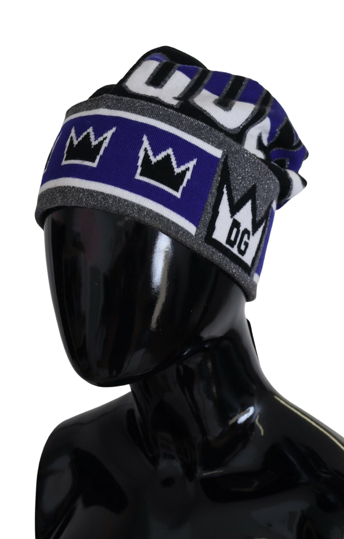 Multicolor Wool Blend Beanie with Queen Logo