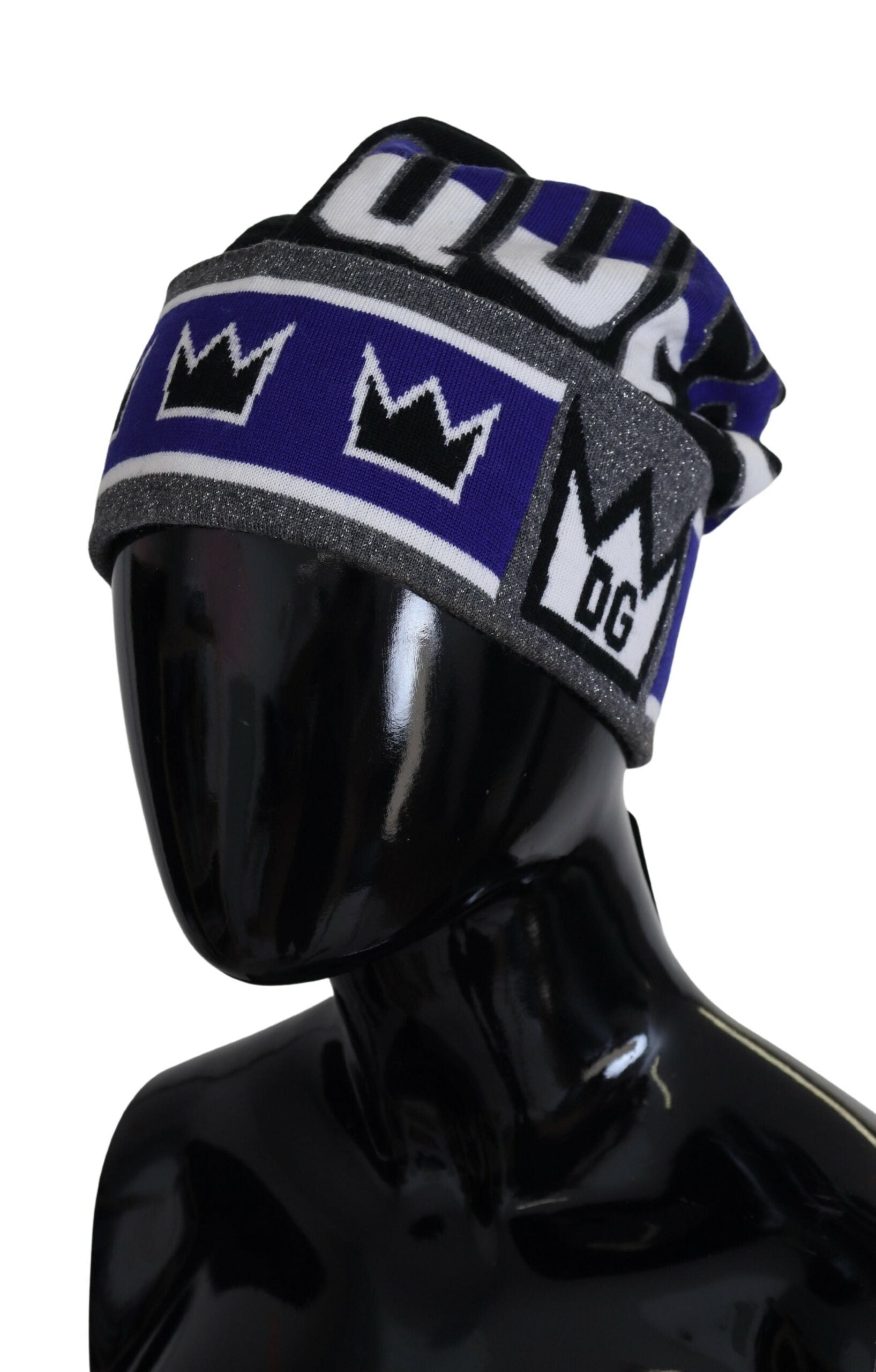 Gorro de mezcla de lana multicolor con logo Queen