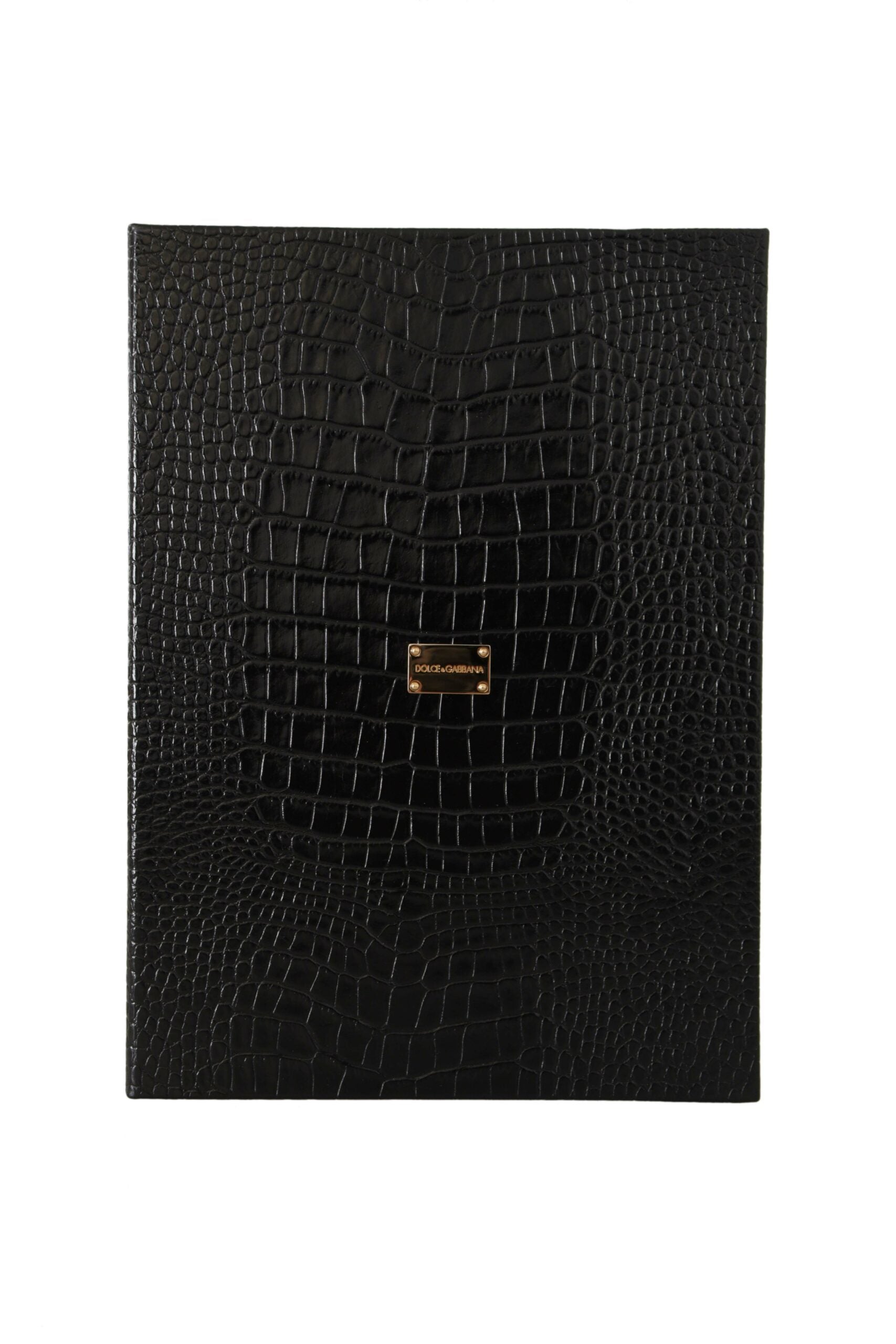 Elegante estuche de catálogo de cuero negro