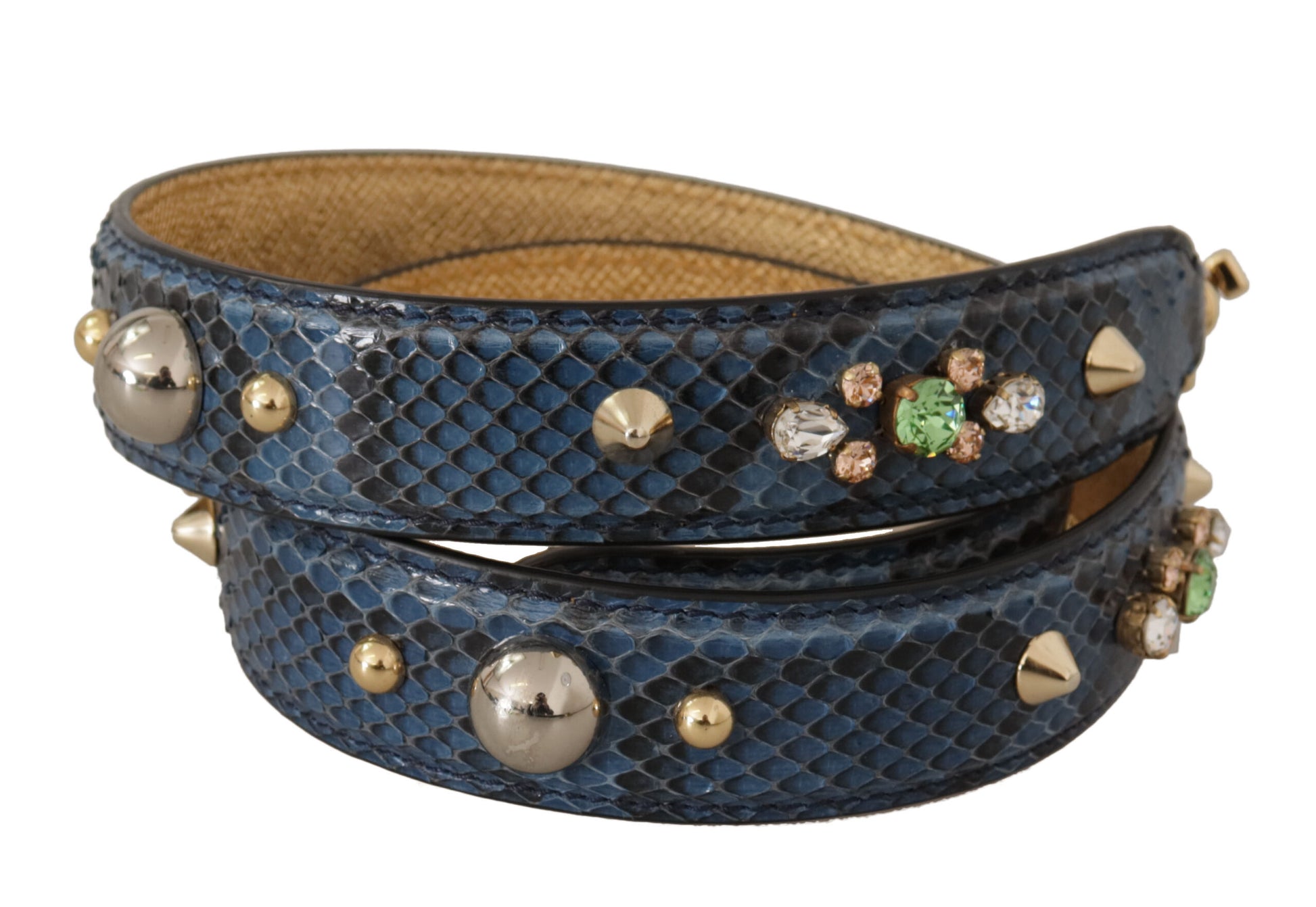 Elegant Leather Shoulder Bag Strap in Blue