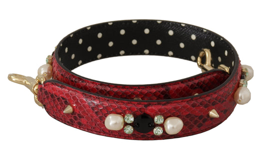 Elegante schouderband van rood pythonleer