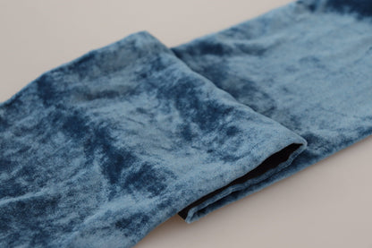 Blauw fluwelen effen nekwarmer sjaal voor heren