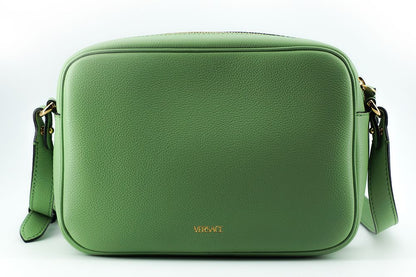 Elegante bolso con estuche para cámara de cuero verde menta