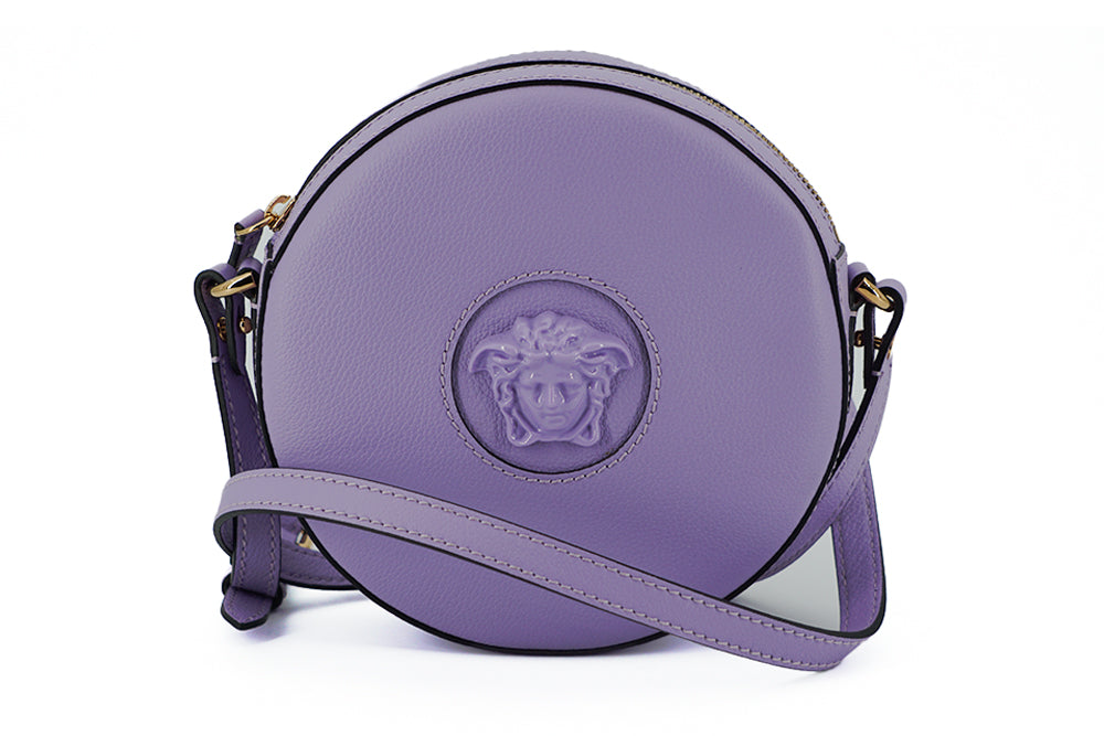 Elegante bolso de hombro redondo morado