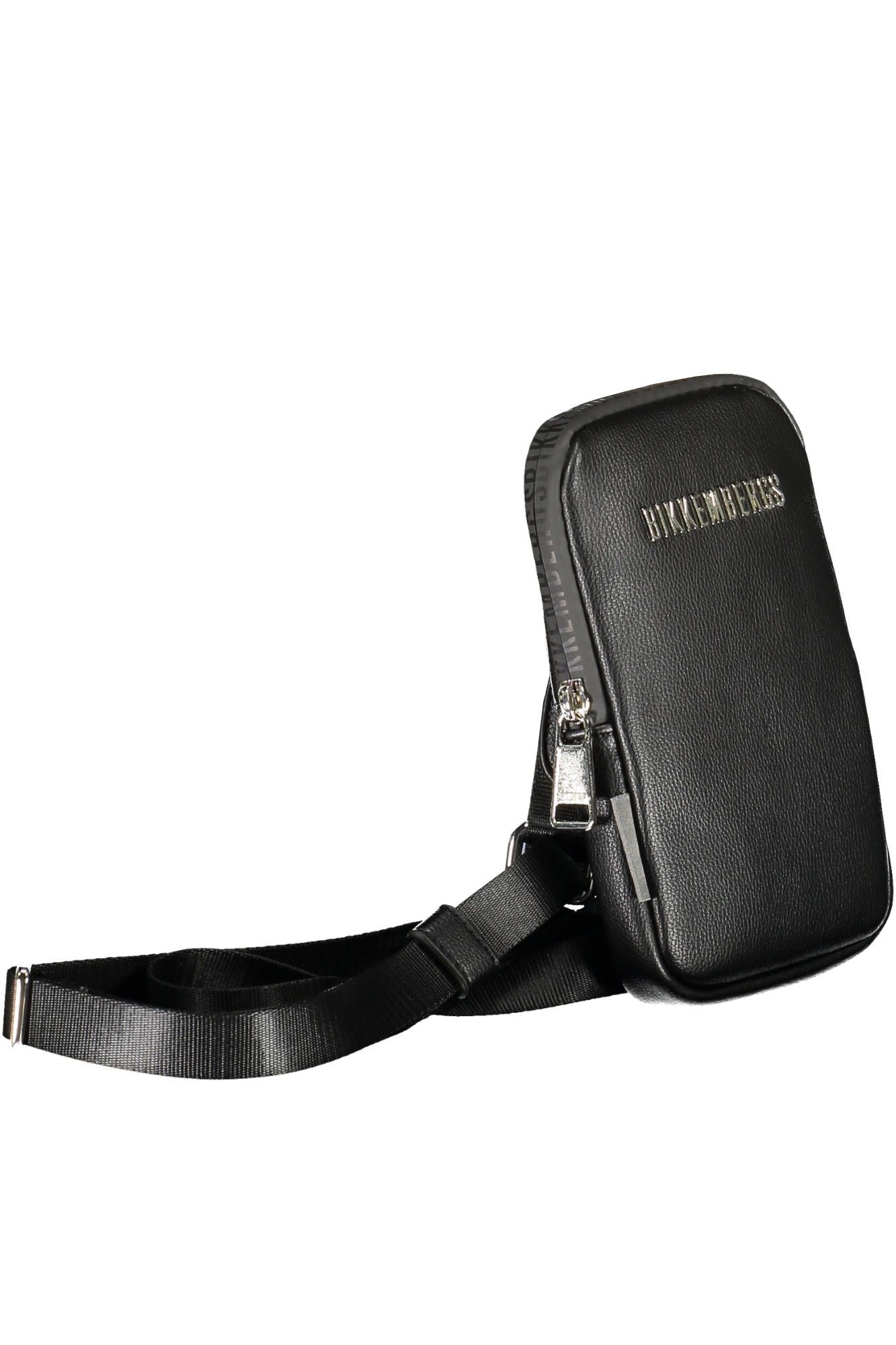 Sleek Black Polyethylene Shoulder Bag