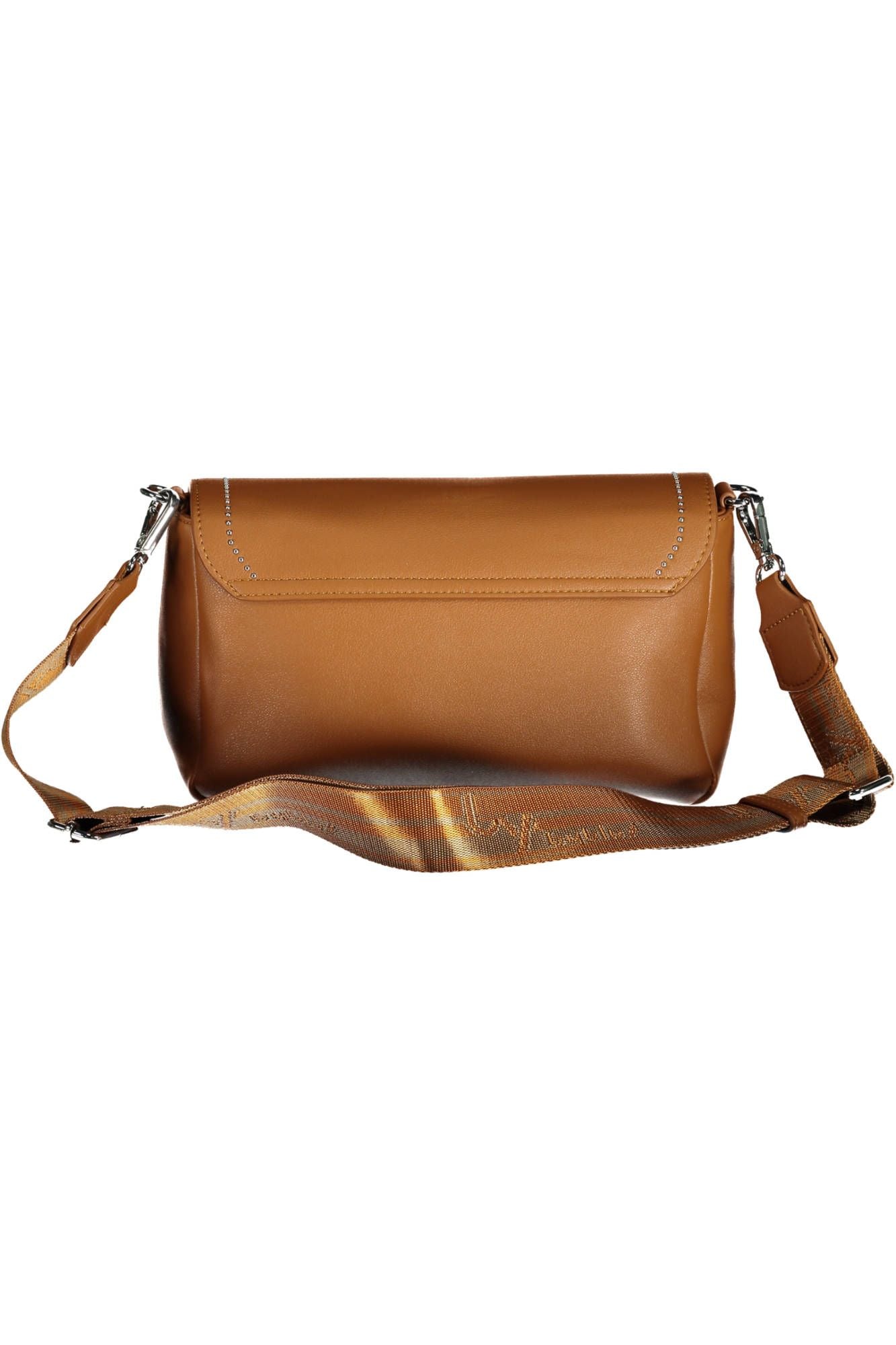 Elegant Brown Polyurethane Handbag with Logo