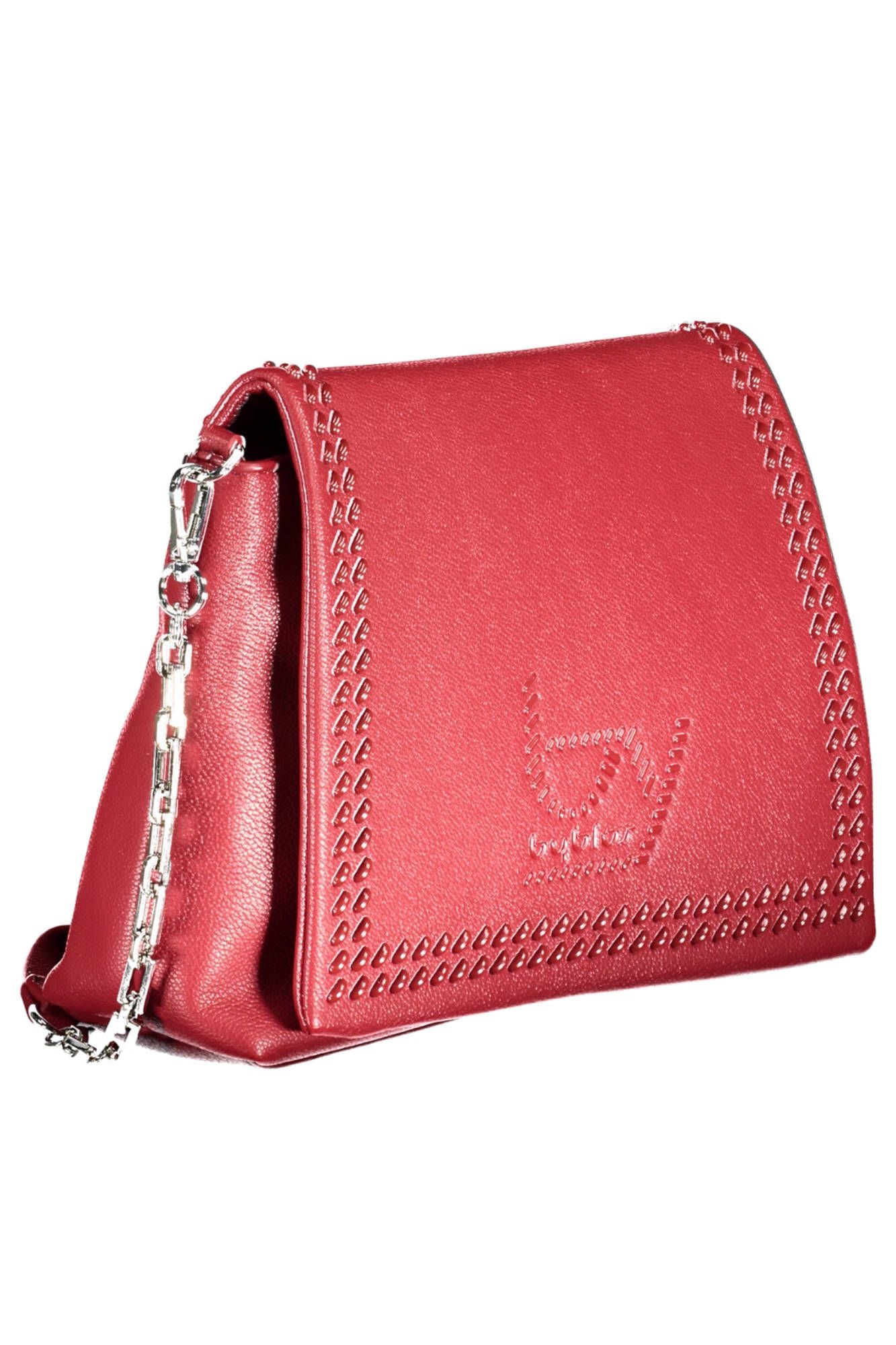 Elegant Red Chain-Strap Shoulder Bag