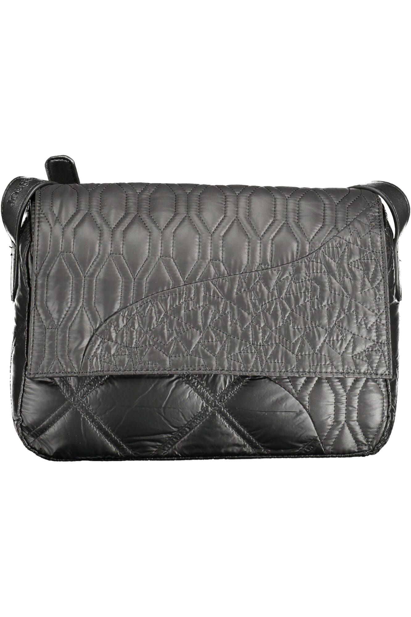 Chic Contrast Detail Black Shoulder Bag