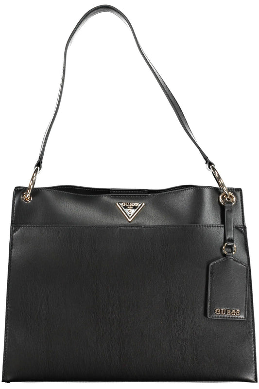 Chic Snap-Closure Shoulder Bag with Contrasting Details