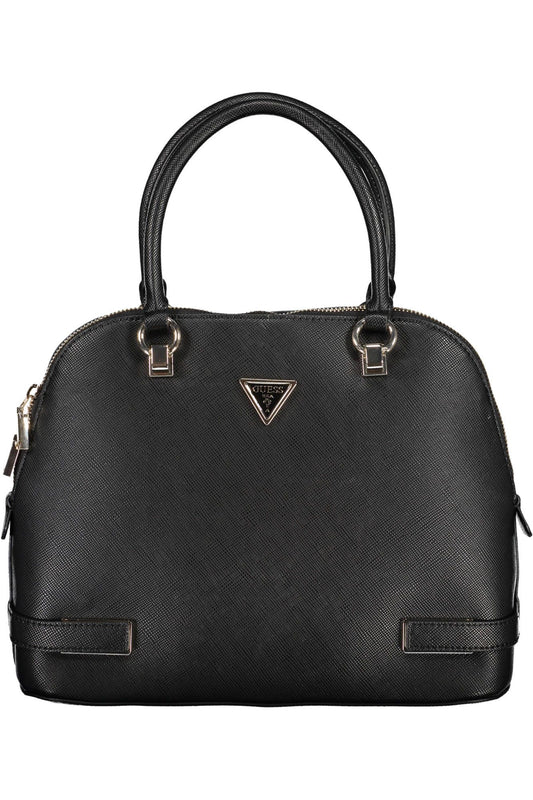 Chic Black Guess Handbag with Contrasting Details