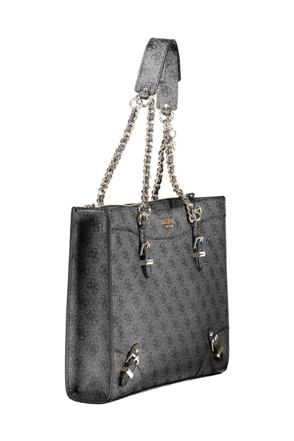 Chic Black Chain Handled Shoulder Bag