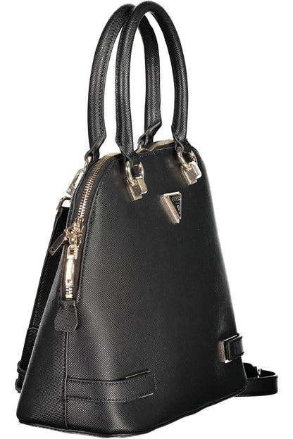 Chic Black Guess Handbag with Contrasting Details