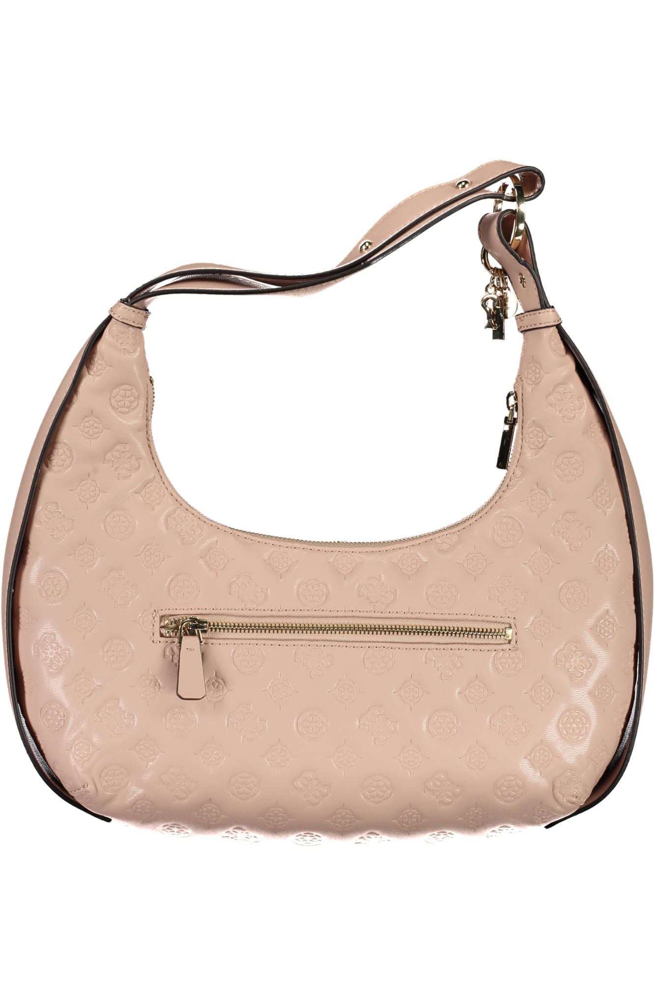 Chic Pink Contrasting Details Shoulder Bag