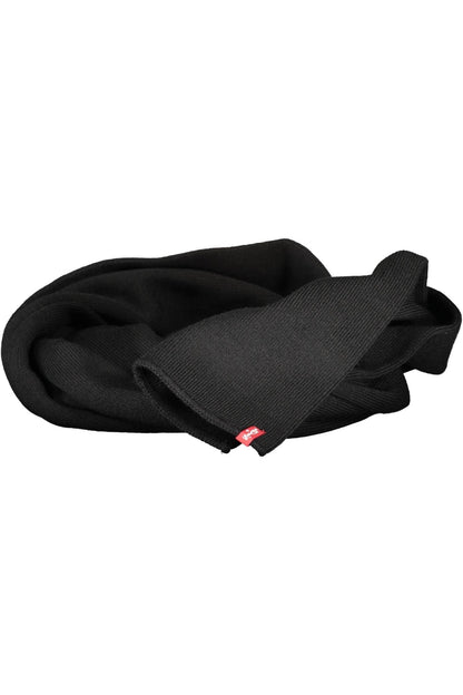 Chic Black Acrylic Logo Scarf for Men